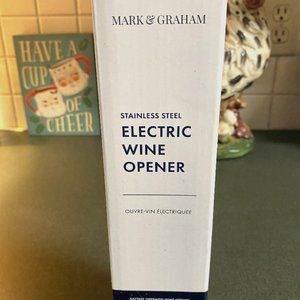 Mark & Graham Stainless Steel Electric Wine Opener, New in Box